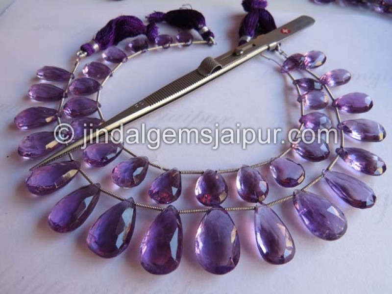 Amethyst Far Faceted Pear Beads